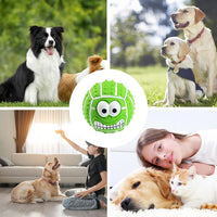 HKM-7103421 Smile Face Latex Dog Ball Toys - Durable, Squeaky Chewing Balls for Small to Medium Dogs and Cats