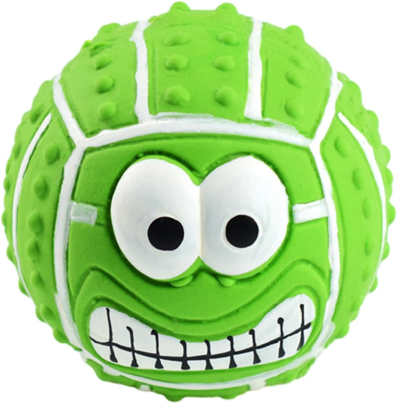 HKM-7103421 Smile Face Latex Dog Ball Toys - Durable, Squeaky Chewing Balls for Small to Medium Dogs and Cats