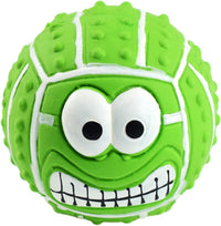 HKM-7103421 Smile Face Latex Dog Ball Toys - Durable, Squeaky Chewing Balls for Small to Medium Dogs and Cats