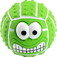 HKM-7103421 Smile Face Latex Dog Ball Toys - Durable, Squeaky Chewing Balls for Small to Medium Dogs and Cats