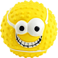 HKM-7103421 Smile Face Latex Dog Ball Toys - Durable, Squeaky Chewing Balls for Small to Medium Dogs and Cats