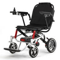 HKM-710355 Portable Aluminium Alloy Electric Wheelchair with Remote Control and Foldable Design, 150W Double Motors, Ideal for Mobility