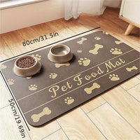HKM-7103933 Diatom Oil Non-Slip Pet Placemat with Geometric Design - Abstract Pattern in Dog's Paw Colors