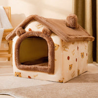 HKM-7104189 Removable and Washable Autumn Winter Tent Dog Bed with Linen-Like Material