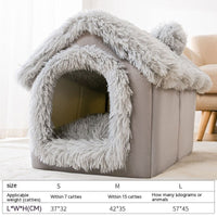 HKM-7104189 Removable and Washable Autumn Winter Tent Dog Bed with Linen-Like Material