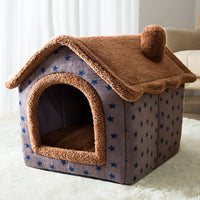 HKM-7104189 Removable and Washable Autumn Winter Tent Dog Bed with Linen-Like Material