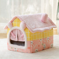 HKM-7104189 Removable and Washable Autumn Winter Tent Dog Bed with Linen-Like Material