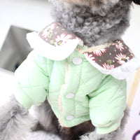 HKM-7104573 Cozy Winter Clothes for Small Dogs - Stylish Teddy Collar in Purple, Pink, Green