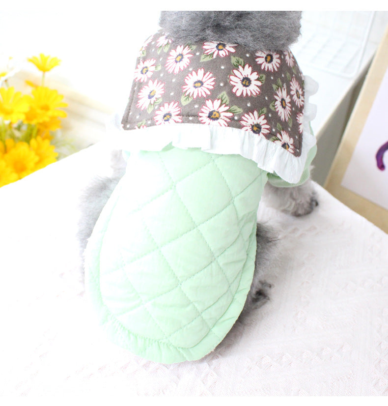 HKM-7104573 Cozy Winter Clothes for Small Dogs - Stylish Teddy Collar in Purple, Pink, Green
