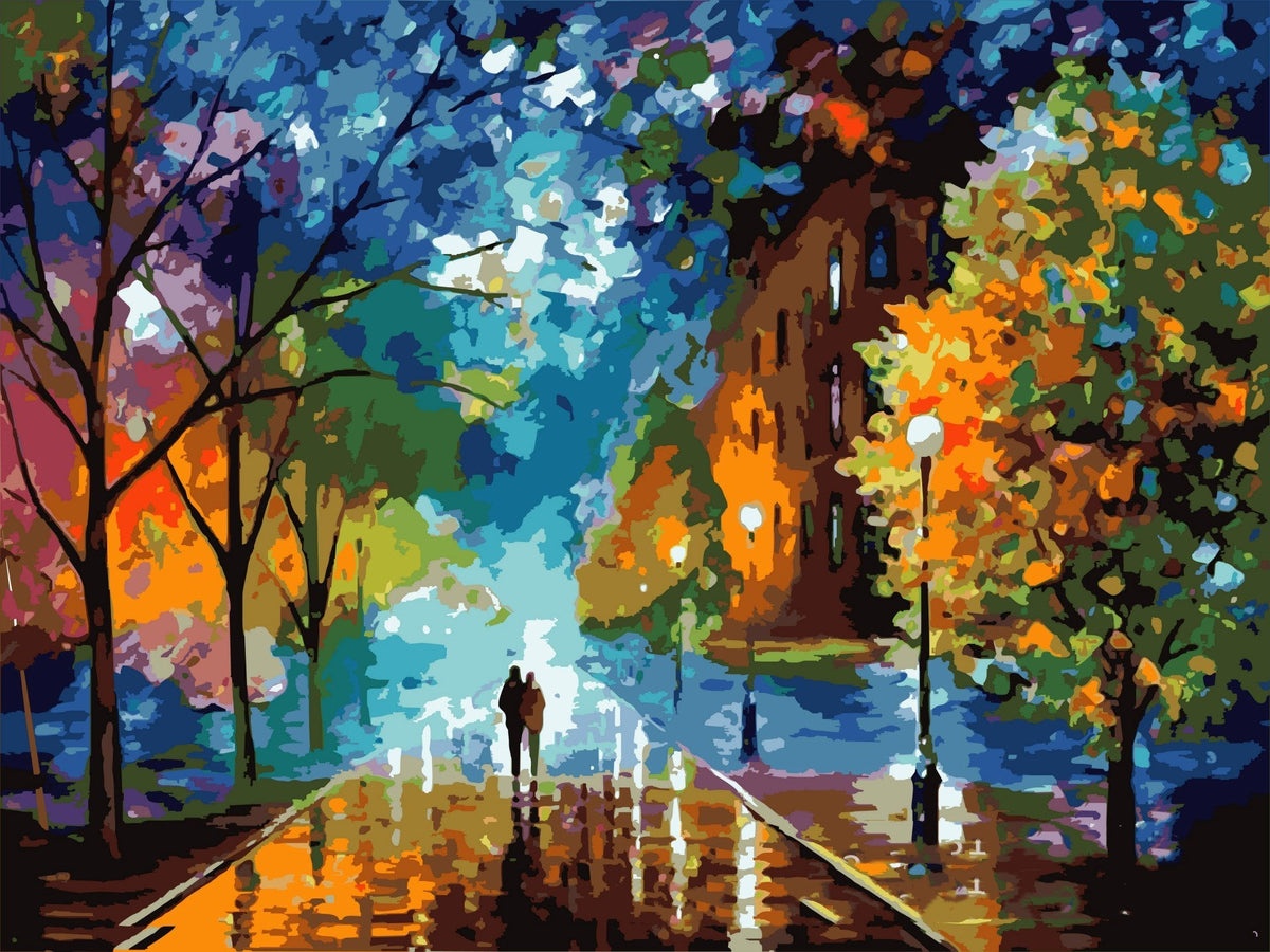 HKM-710483 Frameless Hand-Painted Oil Painting - Beautiful Landscape Art for Modern Living Room Decor, Size 40x50 cm