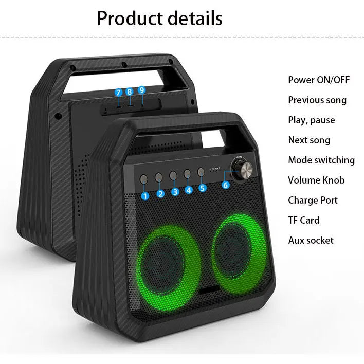 HKM-710483 Portable High-Power Active DJ Speakers with Camping Light for Outdoor Use