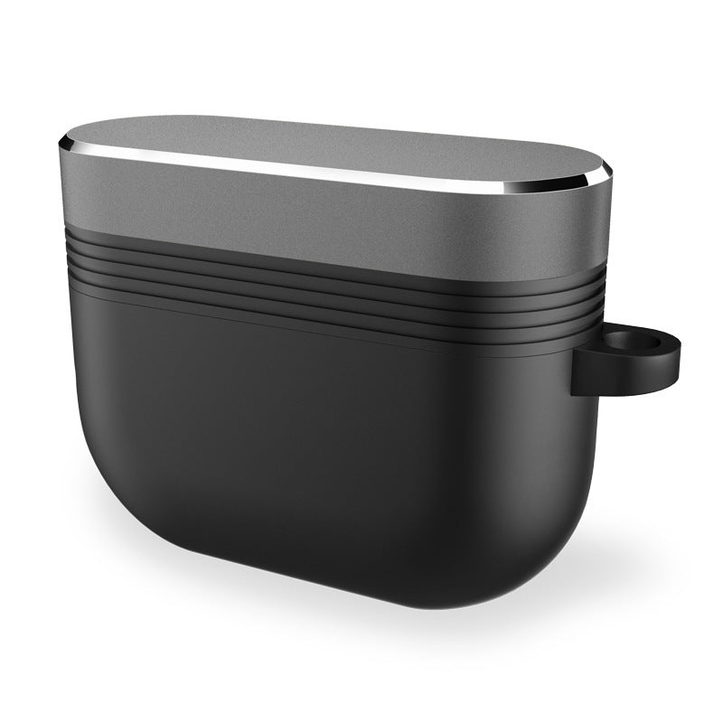HKM-710547 Protective Case for AirPods Pro - Silicone & Aluminum Alloy with Carabiner, Multiple Colors Available