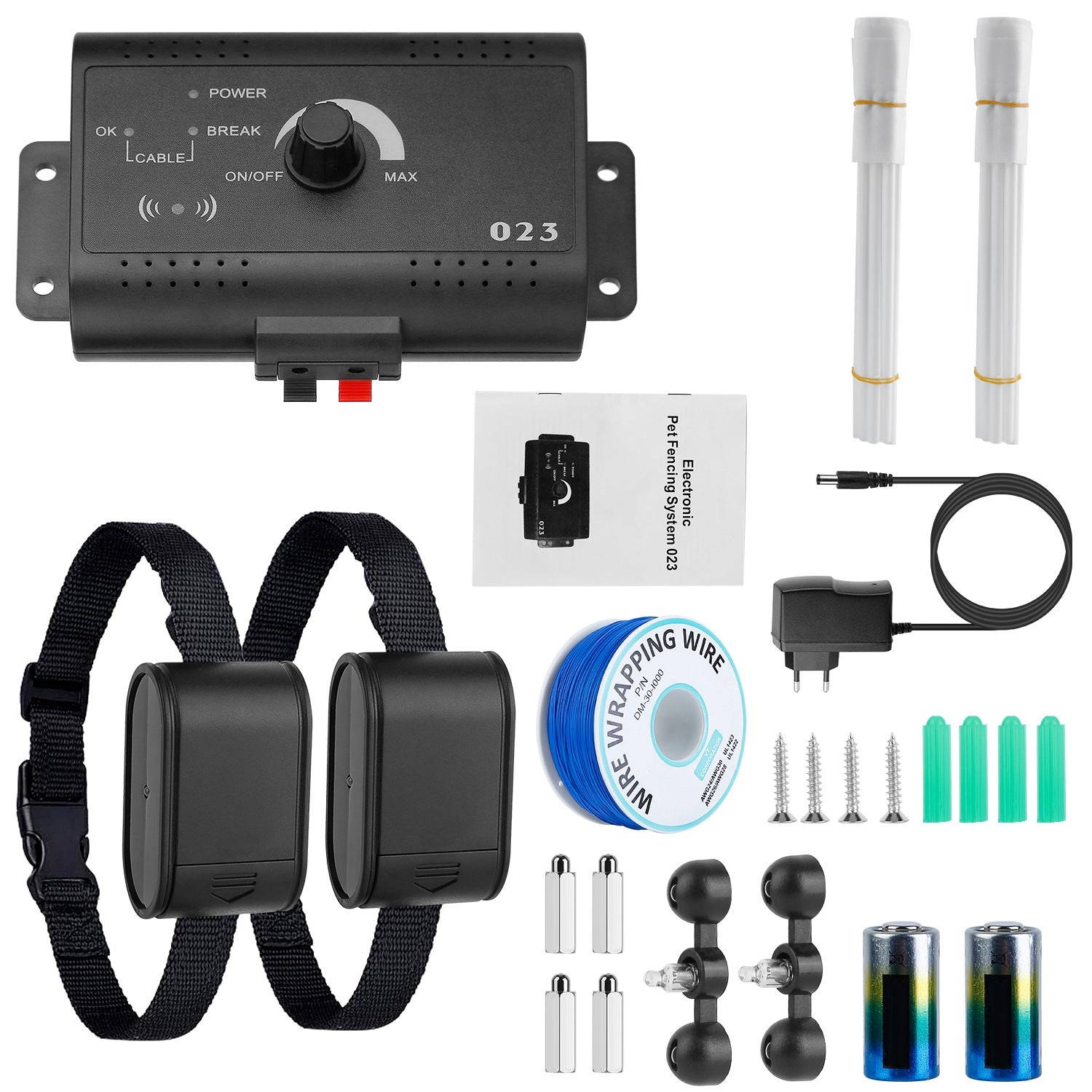 HKM-7105597 Electric Dog Fence System with Tone and Shock Collar for Safe Boundary Training