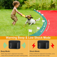 HKM-7105597 Electric Dog Fence System with Tone and Shock Collar for Safe Boundary Training