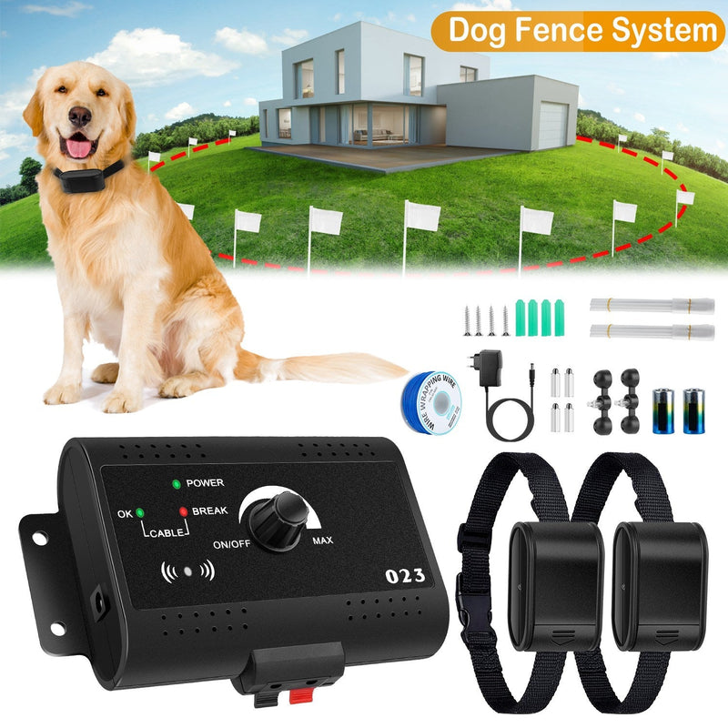 HKM-7105597 Electric Dog Fence System with Tone and Shock Collar for Safe Boundary Training