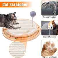 HKM-7106109 Two-in-One Cat Scratching Pad and Turntable with Sisal Material, 40 x 34 x 4.7 CM