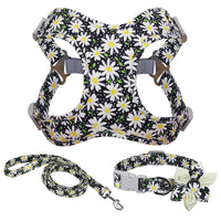 HKM-7106493 Adjustable Dog Traction Harness with Decorative Flowers ¨C S/M/L Size Options