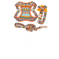 HKM-7106493 Adjustable Dog Traction Harness with Decorative Flowers ¨C S/M/L Size Options