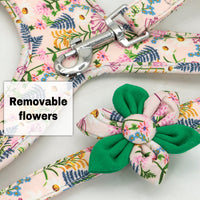 HKM-7106493 Adjustable Dog Traction Harness with Decorative Flowers ¨C S/M/L Size Options