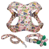 HKM-7106493 Adjustable Dog Traction Harness with Decorative Flowers ¨C S/M/L Size Options