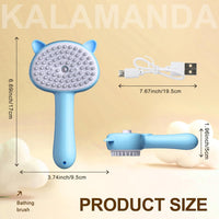 HKM-7107389 4-in-1 Pet Steam Brush with Rubber Bristles, One-Click Hair Release, Ideal for Cats and Dogs