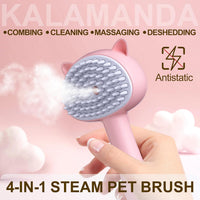 HKM-7107389 4-in-1 Pet Steam Brush with Rubber Bristles, One-Click Hair Release, Ideal for Cats and Dogs