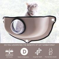 HKM-7107517 Cat Window Sill Hammock with Suction Cups - Elevated Bed for Relaxation and Sunbathing