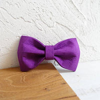 HKM-7107901 Purple Velvet Dog Bow Tie Collar Accessory - Adjustable Sizes XS to XL