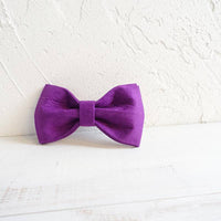 HKM-7107901 Purple Velvet Dog Bow Tie Collar Accessory - Adjustable Sizes XS to XL