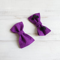 HKM-7107901 Purple Velvet Dog Bow Tie Collar Accessory - Adjustable Sizes XS to XL