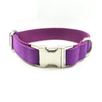 HKM-7107901 Purple Velvet Dog Bow Tie Collar Accessory - Adjustable Sizes XS to XL