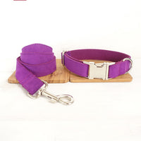 HKM-7107901 Purple Velvet Dog Bow Tie Collar Accessory - Adjustable Sizes XS to XL