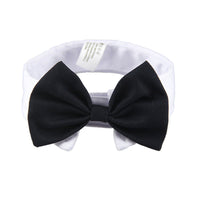 HKM-7108157 Handsome Black Dog Bow Tie in Yellow and Red or White and Black Cotton, Size S or L