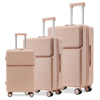 HKM-710867 20 Inch and 24 Inch Wheeled Suitcase Travel Bag Set - 3 Piece Luggage Organiser