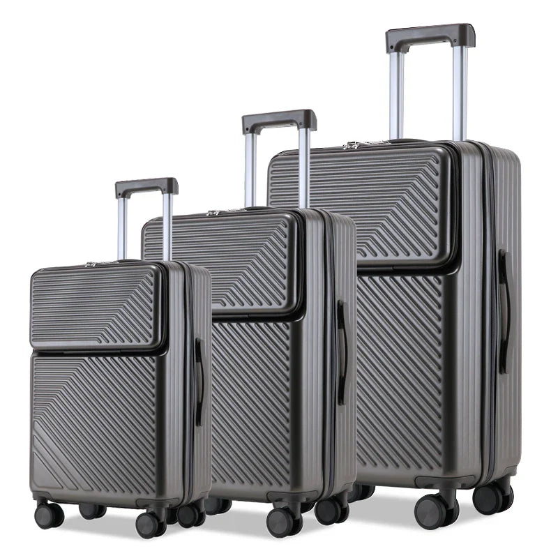 HKM-710867 20 Inch and 24 Inch Wheeled Suitcase Travel Bag Set - 3 Piece Luggage Organiser