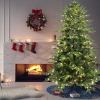 HKM-710931 Pre-Lit PVC Christmas Tree with Lights in 4ft, 5ft, 6.5ft, and 7.5ft Heights