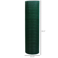 HKM-7109565 PVC Coated Steel Wire Mesh Fencing for Poultry, Gardens, and Small Animals - 98 ft x 35.5 in