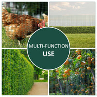 HKM-7109565 PVC Coated Steel Wire Mesh Fencing for Poultry, Gardens, and Small Animals - 98 ft x 35.5 in