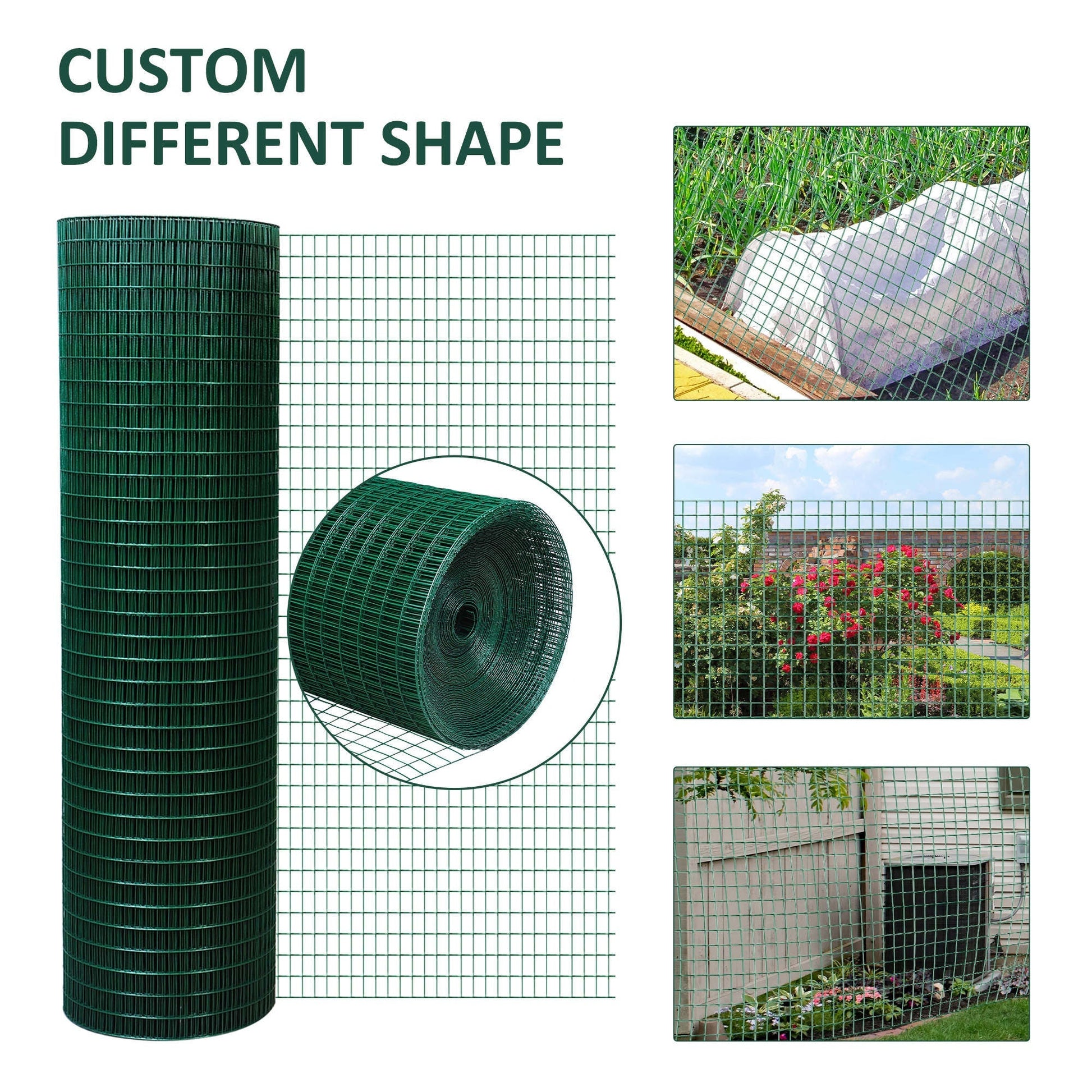 HKM-7109565 PVC Coated Steel Wire Mesh Fencing for Poultry, Gardens, and Small Animals - 98 ft x 35.5 in