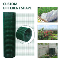 HKM-7109565 PVC Coated Steel Wire Mesh Fencing for Poultry, Gardens, and Small Animals - 98 ft x 35.5 in