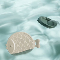 HKM-7109693 Silicone Sealing Lid for Medium Pet Cans - Gray and Dark Green Melamine and Food-Grade Silicone