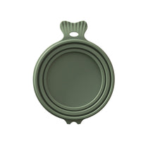HKM-7109693 Silicone Sealing Lid for Medium Pet Cans - Gray and Dark Green Melamine and Food-Grade Silicone