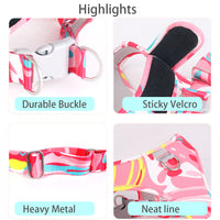 HKM-7111485 Breathable Pet Harness Suit with Traction Rope - Available in Red Flower Camouflage and Blue White Camouflage