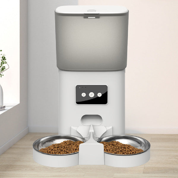 HKM-7111869 Smart Automatic Pet Feeder with WiFi Connectivity ¨C 6-Liter Capacity, Adjustable Dual Tray for Dogs and Cats