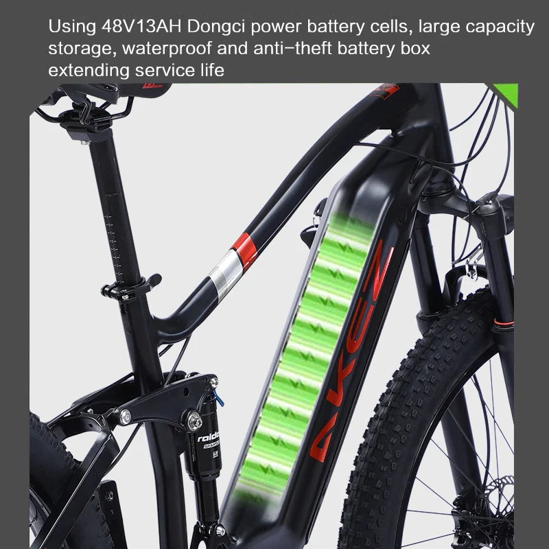 HKM-711187 Electric Mountain Bike, 27.5" All-Terrain E-Bike, 48V 500W, 9-SPEED, Hydraulic Brakes, Eco-Friendly, Fast Shipping