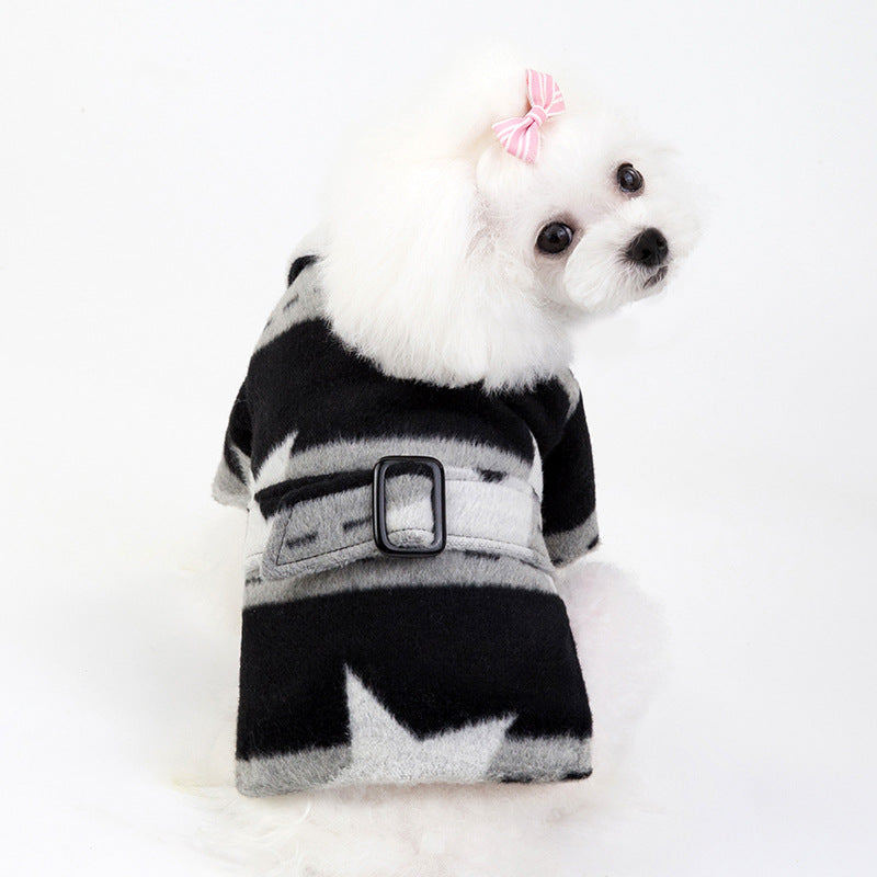 HKM-7112253 Pet Casual Cotton Vest with Five-Pointed Star Design in Various Sizes