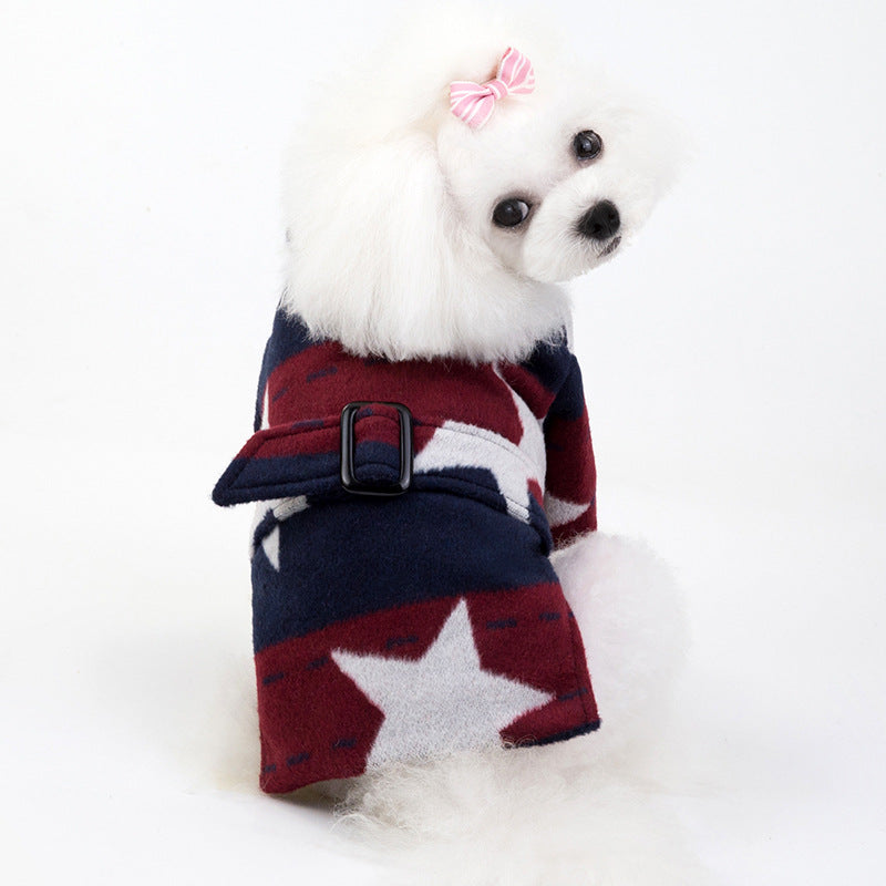 HKM-7112253 Pet Casual Cotton Vest with Five-Pointed Star Design in Various Sizes