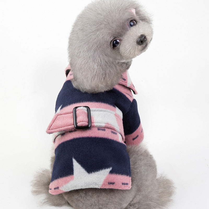 HKM-7112253 Pet Casual Cotton Vest with Five-Pointed Star Design in Various Sizes