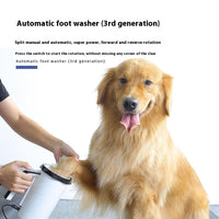 HKM-7113533 Automatic Pet Foot Washing Cup - USB Rechargeable Silicone Cleaner for Dogs - Available in White Blue and White Black