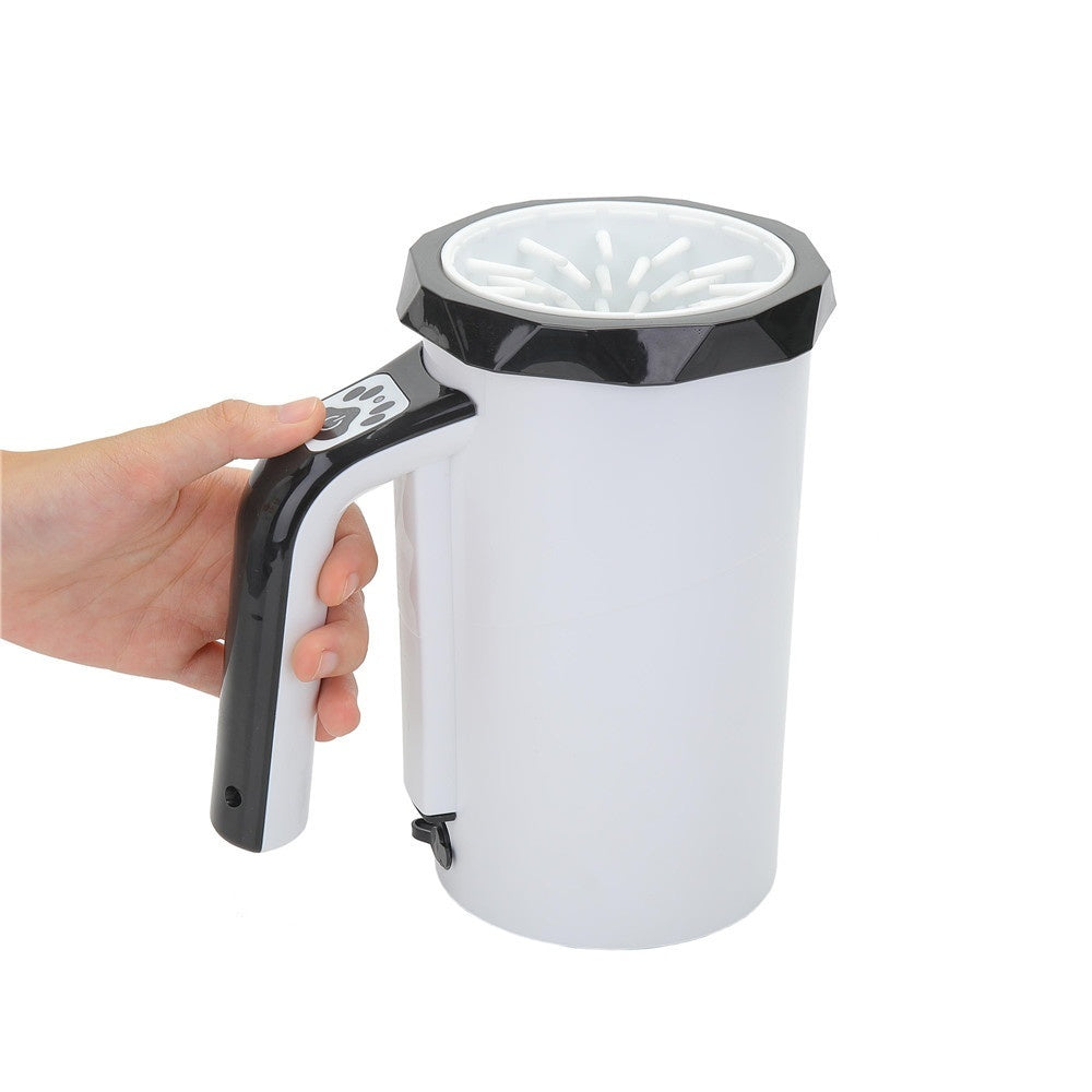 HKM-7113533 Automatic Pet Foot Washing Cup - USB Rechargeable Silicone Cleaner for Dogs - Available in White Blue and White Black